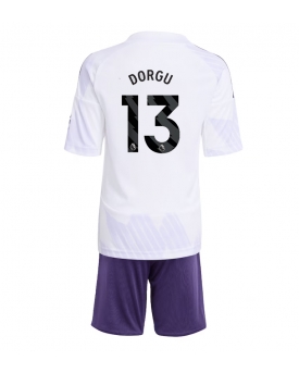 Billige Fotballdrakt Manchester United Patrick Dorgu #13 Replika Bortedraktsett Barn 2025-26 Kortermet (med bukser)